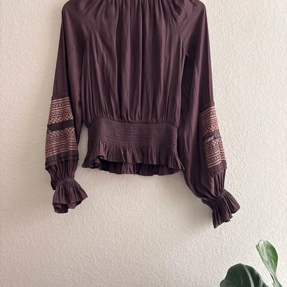 Ramy Brook Plum Blouse with Lace Details - Picture 7 of 7
